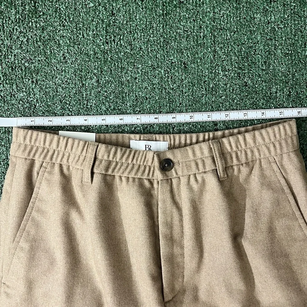 Banana Republic Elastic Waist Pants Mens 32 Camel Tan Wool Alfa Fi Italy New